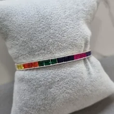 BRACELETE PRATA ZIRC COLOR	