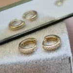 BRINCO OURO ARGOLA 2 FILAS ZIRC M	