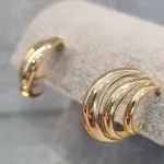 BRINCO OURO ARGOLA 3 CAMADAS LISA	