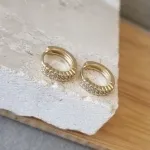 BRINCO OURO ARGOLA BOLINHAS ZIR