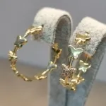 BRINCO OURO ARGOLA BORBOLETAS	