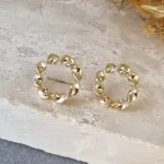 BRINCO OURO ARGOLA CIRCULO ASPIRAL