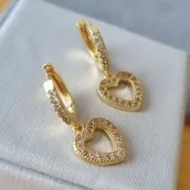 BRINCO OURO ARGOLA CORAÇÃO ZIR	