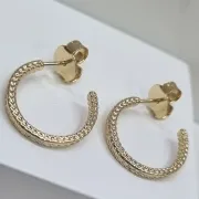 BRINCO OURO ARGOLA DIAMANTADA M	