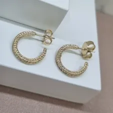 BRINCO OURO ARGOLA DIAMANTADA P	