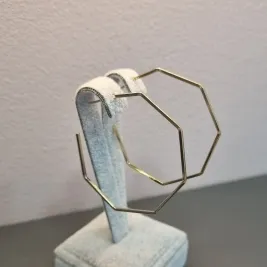 BRINCO OURO ARGOLA OCTOGONAL G	
