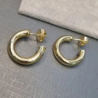 BRINCO OURO ARGOLA TUBO 	