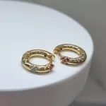 BRINCO OURO ARGOLA TUBO COLOR P	