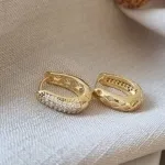 BRINCO OURO ARGOLA ZIRC LUXO	