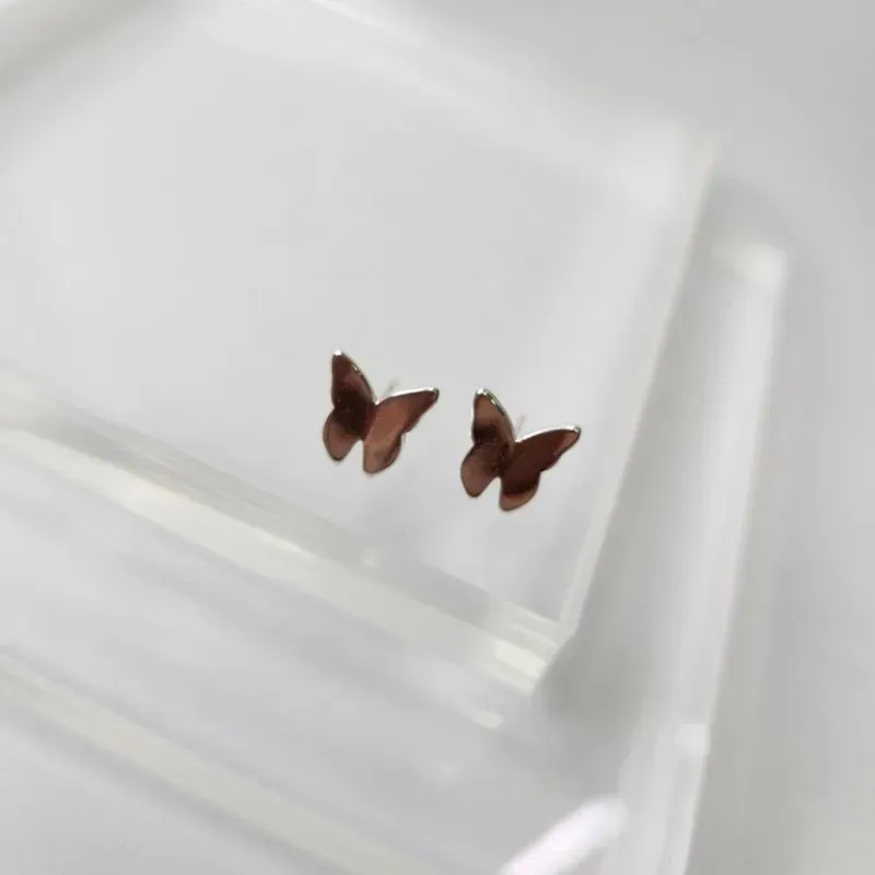BRINCO PRATA BORBOLETA ORIGAMI G