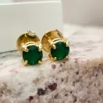 BRINCO OURO CIRCULO P ESMERALDA