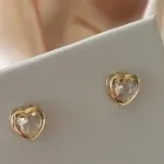 BRINCO OURO CORAÇÃO ITALIANA CRISTAL