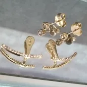 BRINCO OURO EAR CUF 2 EM 1	