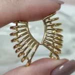 BRINCO OURO EAR CUFF FIOS	