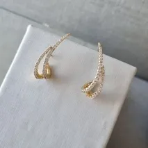 BRINCO OURO EAR HOOK DUAS LINHAS FESTA	