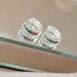 BRINCO PRATA ARGOLA 1 FILA ZIRC R	