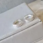 BRINCO PRATA ARGOLA BOLINHA ZIRC