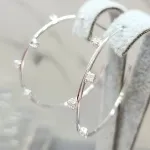 BRINCO PRATA ARGOLA FIO ZIRC PONTO