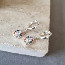BRINCO PRATA ARGOLA GOTA ZIRC R	