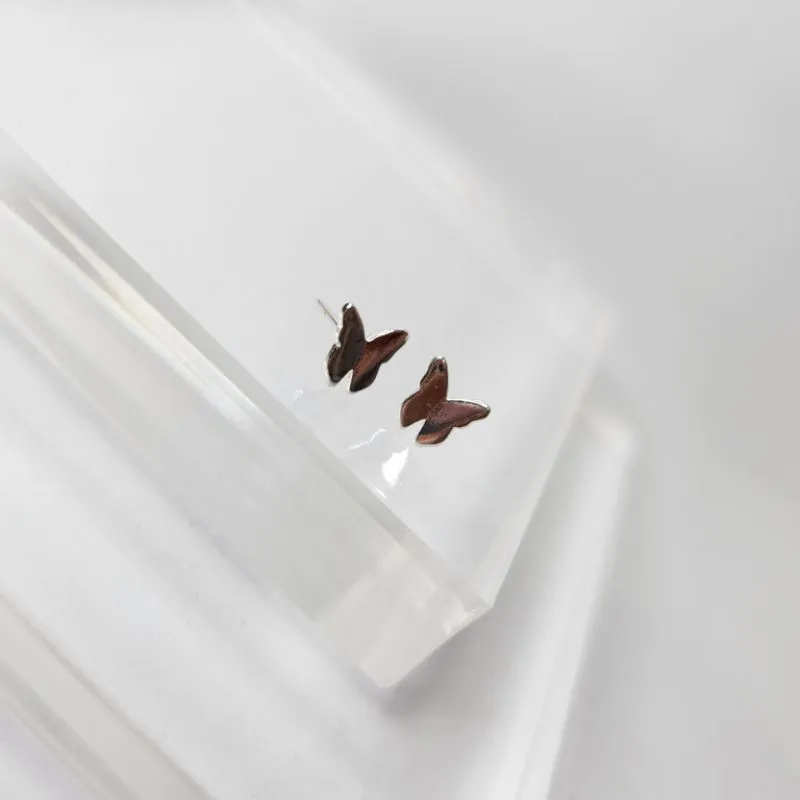 BRINCO PRATA BORBOLETA ORIGAMI M