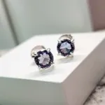 BRINCO PRATA CIRCULO M TANZANITA