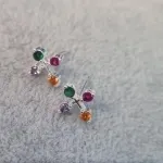 BRINCO PRATA CRUZ RAINBOW