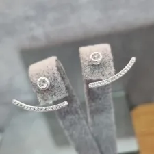 BRINCO PRATA EAR CUFF 2 EM 1	