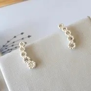 BRINCO PRATA EAR CUFF FLORES