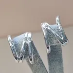 BRINCO PRATA EAR HOOK 3 LINHAS	