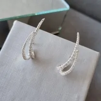 BRINCO PRATA EAR HOOK DUAS LINHAS FESTA