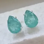 BRINCO PRATA ESMERALDA COLOMBIANA 	