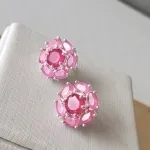 BRINCO PRATA FLOR RUBI G