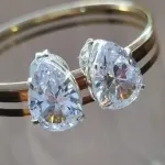 BRINCO PRATA GOTA CRISTAL	