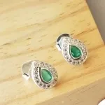 BRINCO PRATA GOTA Z ESMERALDA