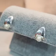 BRINCO PRATA LOSANGO PEROLA