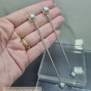 BRINCO PRATA PONTO BOLA	