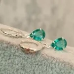 BRINCO PRATA TRANQUETA GOTA VERDE	