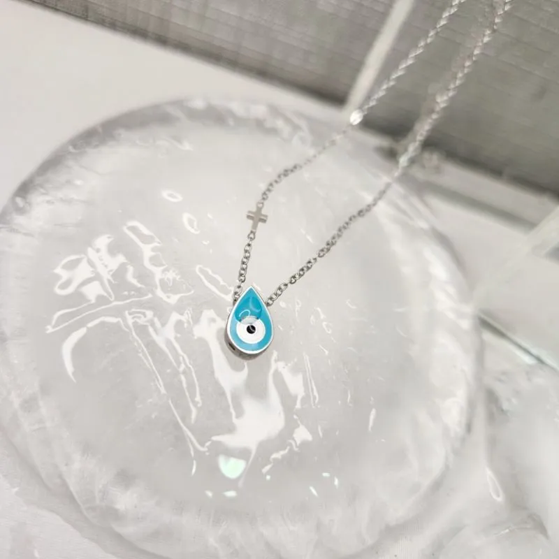 COLAR AÇO OLHO GOTA