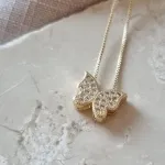 COLAR OURO BORBOLETA CRAV ZIRC