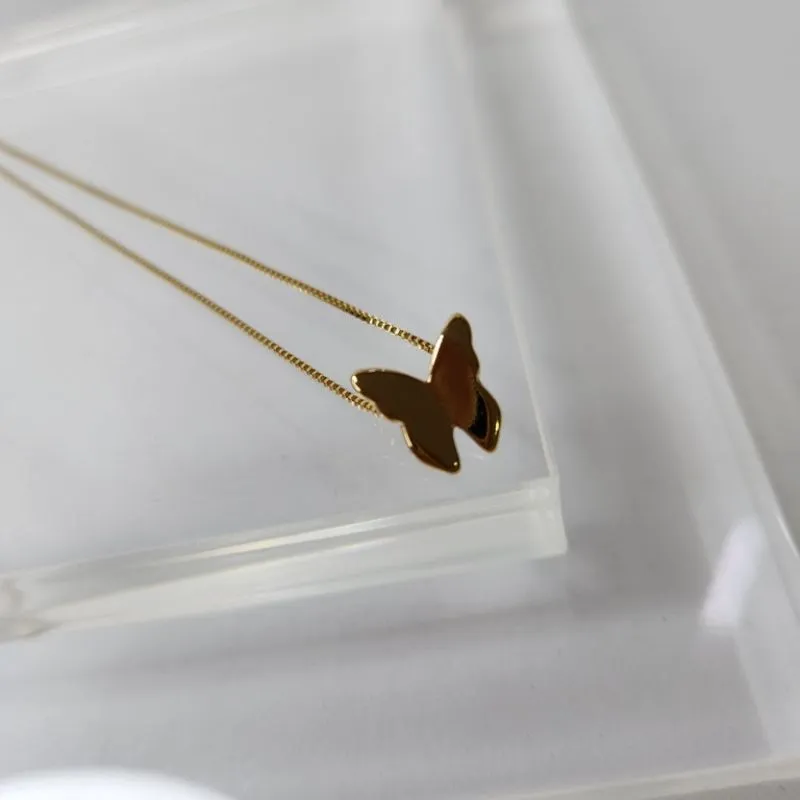 COLAR OURO BORBOLETA ORIGAMI