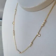 COLAR OURO CHOKER 3 PÉROLAS
