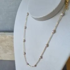 COLAR OURO CHOKER BOLINHA PÉROLA