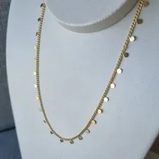 COLAR OURO CHOKER BOLINHAS CHAPADAS