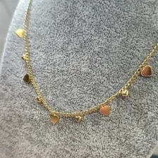 COLAR OURO CHOKER CORAÇÕES CHAP