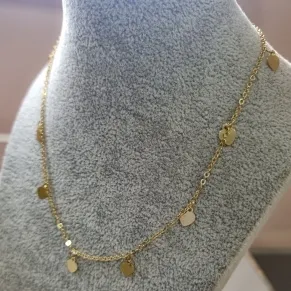 COLAR OURO CHOKER CORAÇÕES PING	