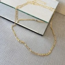 COLAR OURO CHOKER FIGARO