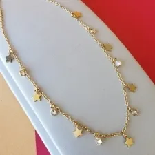 COLAR OURO CHOKER PING ESTRELAS CRISTAL