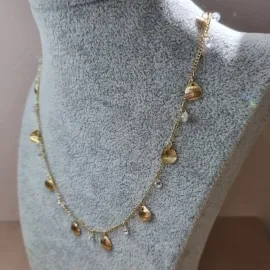 COLAR OURO CHOKER PING PONTO CONC