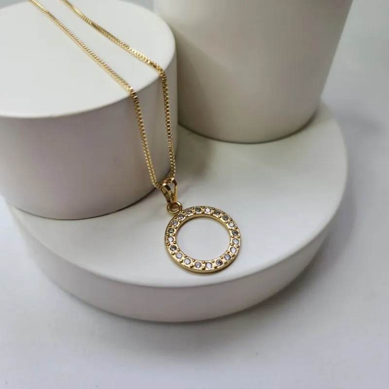 COLAR OURO CÍRCULO VAZADO Z