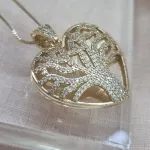 COLAR OURO CORAÇÃO ARVORE DA VIDA C	